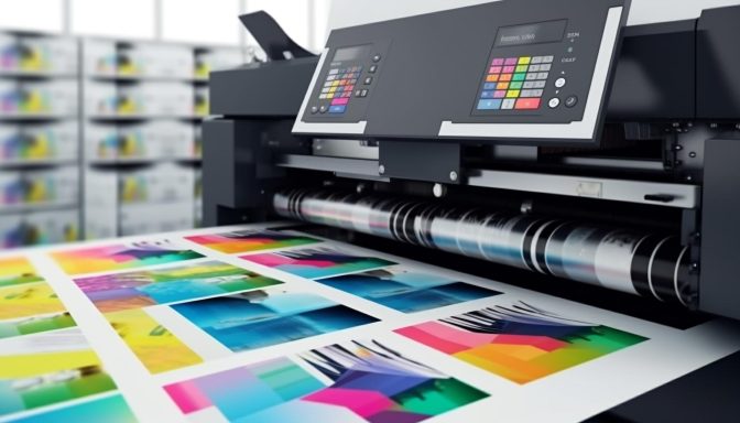 @Vecstock La presse d'impression moderne produit des impressions multicolores générées
avec précision par l'IA